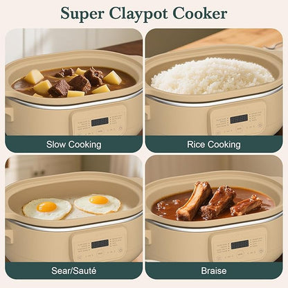 MAGNIFIQUE 4 Quart Programmable Casserole Slow Cooker, 8-in-1 Multi Cooker