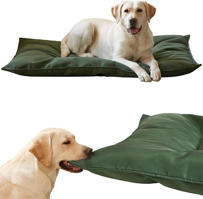Chew Proof Indestructible Dog Bed,Medium (22"x35"),Green | Durable,for Aggressive Chewers,Tough,chew resistant, non chewable,Machine Washable & Waterproof,Indoor Outdoor