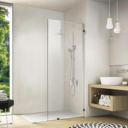 Bathroom Shower Door 12" W x 78.75" H, Frameless Fixed 3/8" Thick Clear