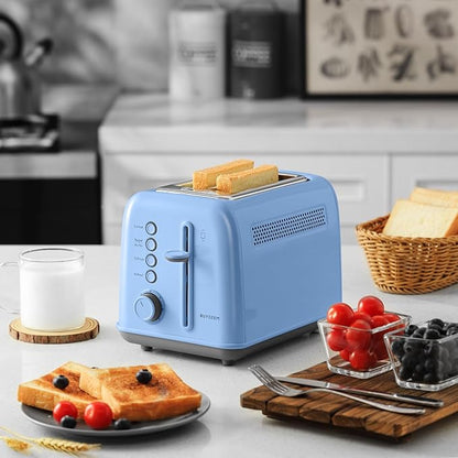 BUYDEEM DT620 2-Slice Toaster, Extra Wide Slots, Retro Stainless Steel