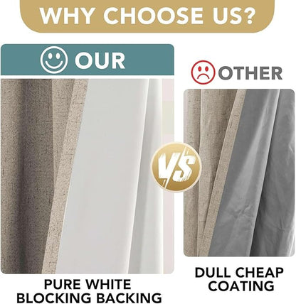 H.VERSAILTEX Linen Curtains 100% Blackout Curtains