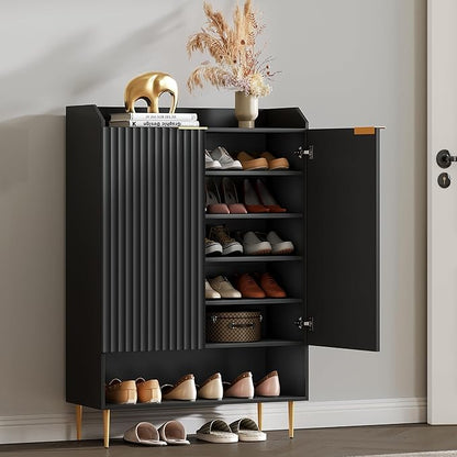 SICOTAS Shoe Cabinet Set of 2-56 Pairs Large Shoe Storage Cabinet, 50.7" Tall