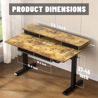 55 * 30 Inches Electric Standing Widened Desk Adjustable Height