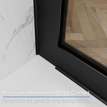 35" W x 60" H Bathtub Fixed Glass Panel, 3/8" Tempered Glass
