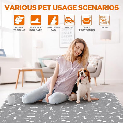 Washable Pee Pads for Dogs, 2 Pack Reusable Puppy Pads, 36"x41" | Super Absorbent, Waterproof & Leakproof, Non-Slip Bottom, Machine Washable, For Floors, Beds, Couches, Crates, Carpets, Cars