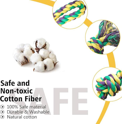 2 Pack Dog Rope Toy for Large Breed Aggressive Chewers, Nearly Indestructible Chew Rope Tug of War Toy, Interactive Toy for Boredom, Teeth Cleaning (390g/each, 55cm)