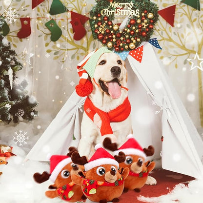 BABORUI Interactive Dog Toys Antlers, Jumping Squeaky Dog Toys with Recording and Music Modes, Rechargeable Moving Dog Christma Toys for Small/Medium/Large Dogs to Keep Them Busy(Antlers)