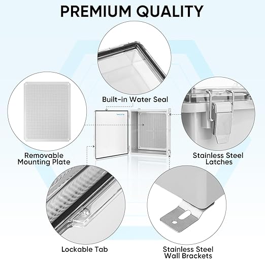 TICONN Waterproof Electrical Junction Box IP67 ABS Plastic Enclosure