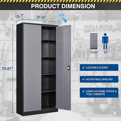 71” Tall Metal Storage Cabinet- Steel File Cabinets