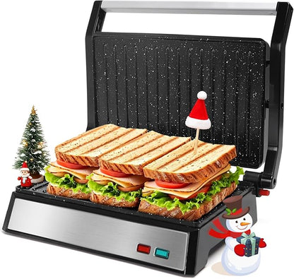 Aigostar Panini Press, 1200W Sandwich Maker and Electric Indoor Grill