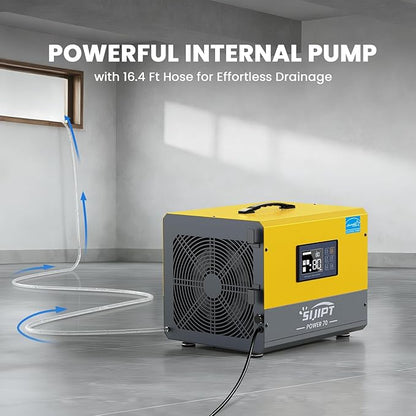 Crawl Space Dehumidifier with Pump, Sijipt 70 Pints Commercial Dehumidifier