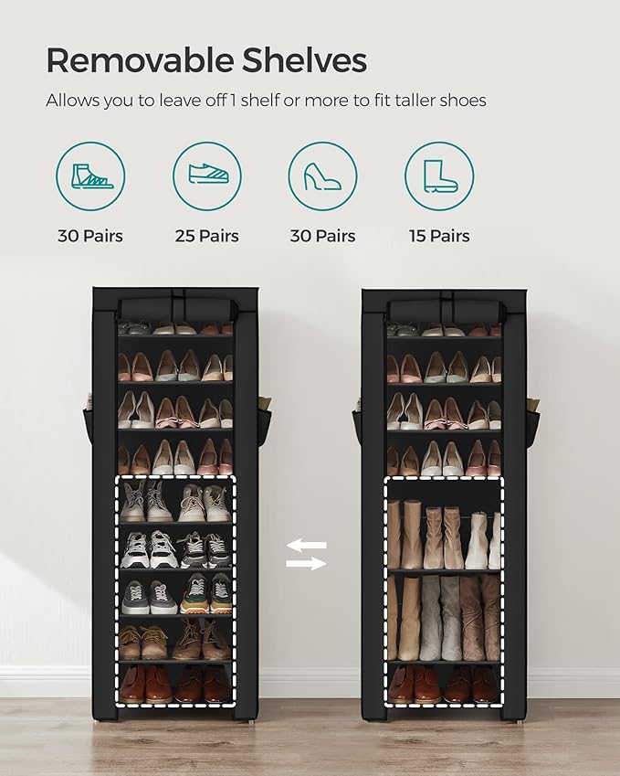 SONGMICS 10-Tier Shoe Rack, Shoe Storage Cabinet