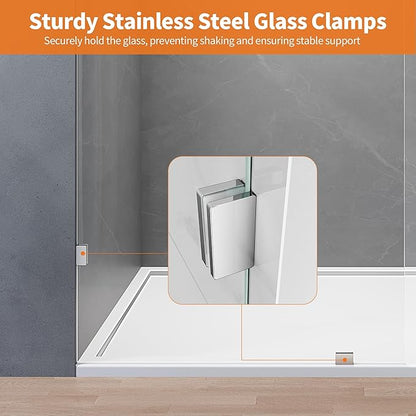 Shower Glass Panel, Frameless Walk in Shower Door