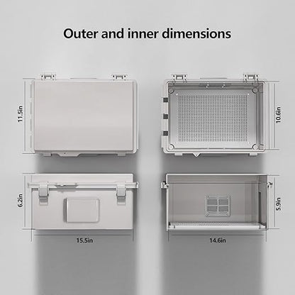 ABS Electrical Junction Box, Ventilated Design, Cable Grommets, IP65 Waterproof