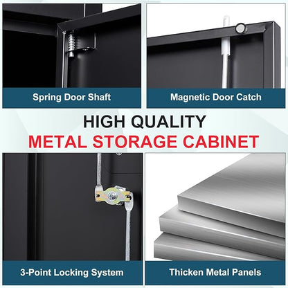 MIIIKO Black Garage Storage Cabinet