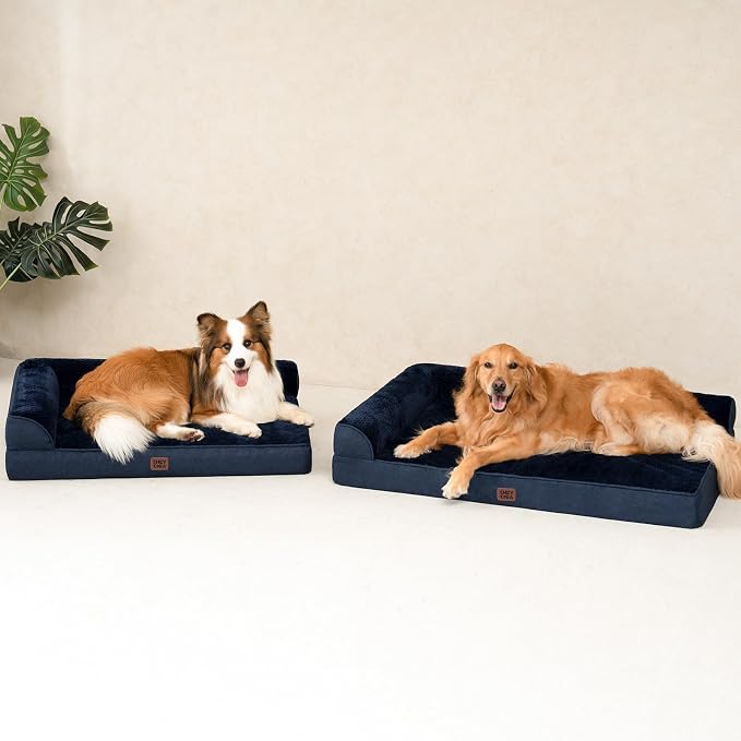 EHEYCIGA XL Dog Bed Memory Foam for Crate, Extra Large Dog Bed Orthopedic with Washable Removable Cover, Waterproof Pet Sofa Couch XLarge Size Dogs, 41x27x6.5, Navy Blue | Washable Removable Cover, Waterproof Flat Pet Sofa Couch with Nonskid Bottom, 41...