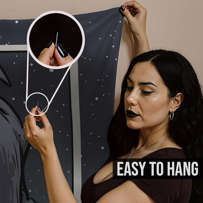 The Hermit Tarot Card Tapestry - Grim Reaper - Gothic Halloween Home Decor Wall Hanging (80" x 68")