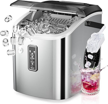 EUHOMY Ice Maker Countertop, 9 Cubes Ready in 6 Mins, Self-Cleaning, Portable