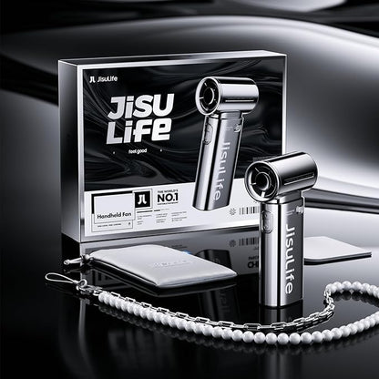 JISULIFE Portable Handheld Fan Life9, Turbo Power High Speed Air, 5 Gear Wind