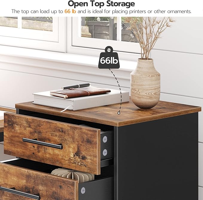 HOOBRO 7-Drawer File Cabinet, Wooden Office Cabinet