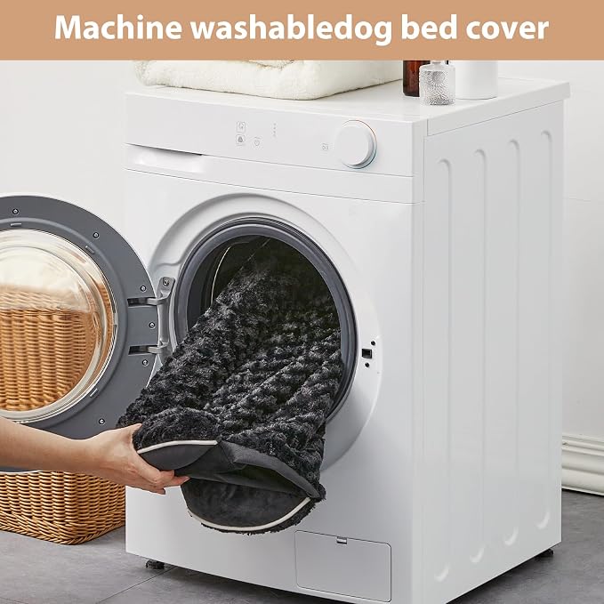 WNPETHOME Orthopedic Washable XXL Dog Bed for Senior Dog Cozy Sleep | Extra Large Waterproof Big Soft Dog Couch Sofa Bed for Dogs Relax with Removable Cover Supportive Pet Bed Black 48x35 Inch