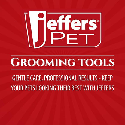 Jeffers Pet Soft Pin Universal Slicker Brush for Dogs & Cats – Soft, Flexible Bristles for Sensitive Skin, Curved Head for Better Coat Penetration, Non-Slip Grip – Black, Red - Small