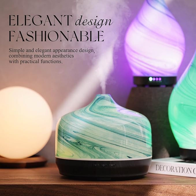 Porseme 500ml Glass Essential Oil Diffuser Aromatherapy Ultrasonic Cool Mist