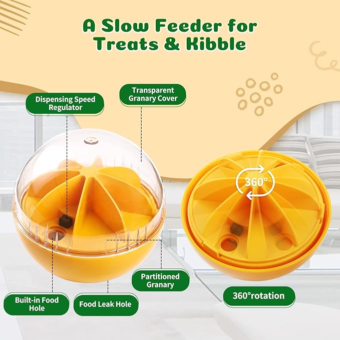 Treat Dispensing Dog Toys - Puzzle & Slow Feeder Ball for Large, Medium & Small Dogs, Mentally Stimulating Enrichment Toys