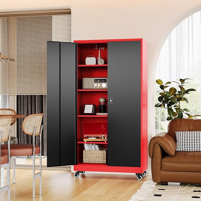 Metal Rolling Storage Cabinet-74.6” Tall Steel File Cabinets