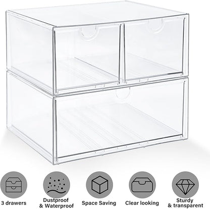 Prsildan Acrylic Drawer Makeup Organizer