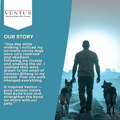 VENTUS Jerky Crunch Stix - Single Ingredient High Protein Dog Training Treats, Wild Venison, Air-Dried, Grain Free Training Treats for Dogs, 8 oz