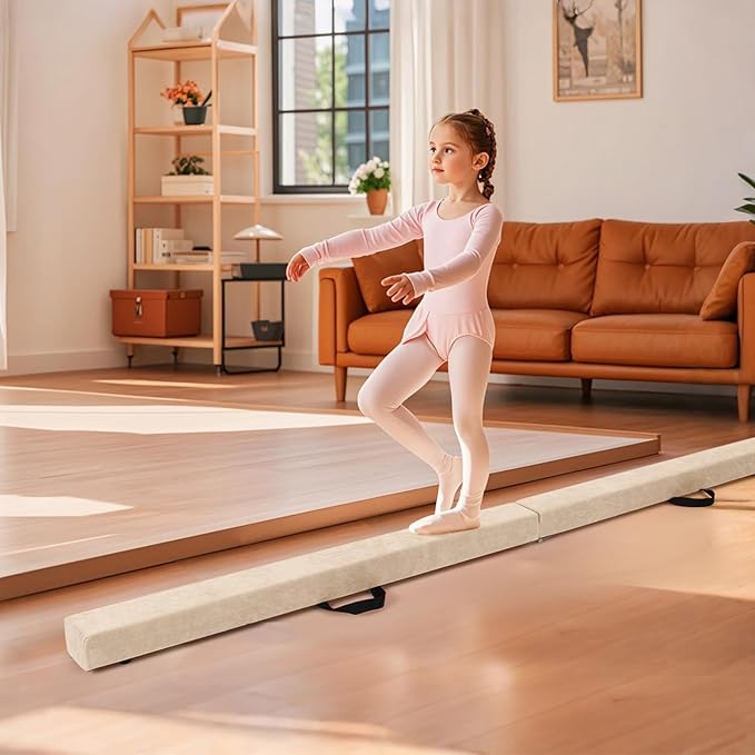 Giantex 7FT/8FT/9FT Balance Beam, Folding Gymnastics Beam w/Carry Handles