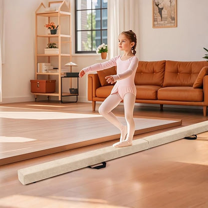 Giantex 7FT/8FT/9FT Balance Beam, Folding Gymnastics Beam w/Carry Handles