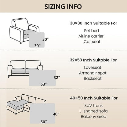gogobunny 3X Stronger Waterproof Pet Blanket, Scratch Proof Furniture Protector for Dogs Cats, Reversible Cover 30x30 Inch, Dark Grey