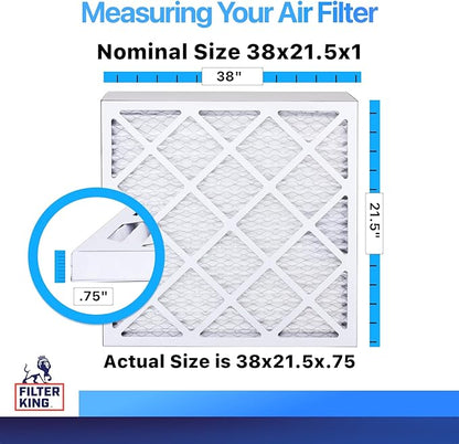 Filter King 38x21.5x1 Air Filter | 4-PACK | MERV 8 HVAC Pleated A/C Furnace