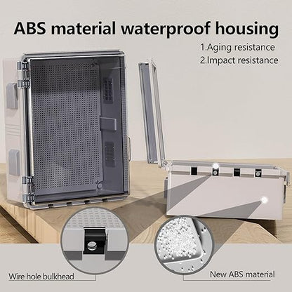 ABS Electrical Junction Box, Ventilated Design, Cable Grommets, IP65 Waterproof