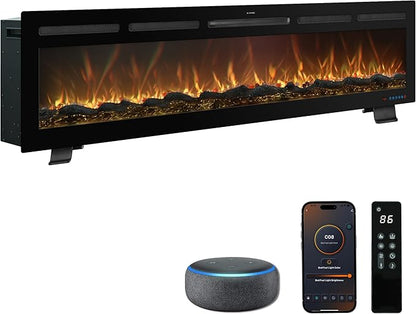 72 Inch WiFi-Enabled Recessed Electric Fireplace Inserts