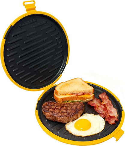 9.5inch 5-in-1 Microwave Grill Pan, Grilled Cheese, Large Toastie Sandwich Maker
