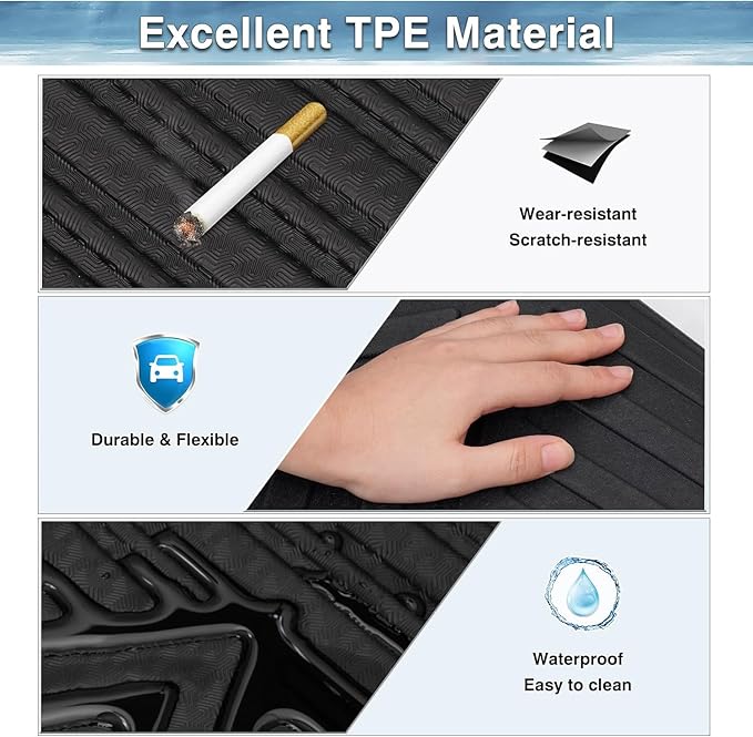 Mixsuper Floor Mats & Cargo Liner for Kia Telluride 2020-2025 7&8 Seats,All Weather TPE Floor Liner Trunk Cargo mat with Backrest Protectors,Full Set Car Mats for Telluride Accessories,Black