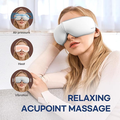 HubiCare Eye Massager with Heat, and Music Helps Relieve Strain, Dark Circles