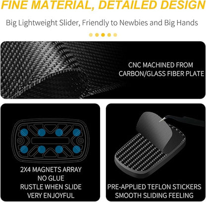 DjuiinoStar Silent Fidget Slider, CNC Machined Push Slider, Big&Lightweight