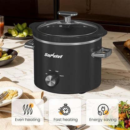 Sunvivi 2 Quart Slow Cooker, Small Slow Cooker