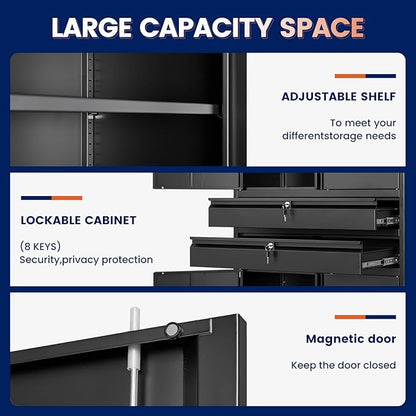 Yizosh Metal Garage Storage Cabinet