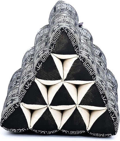Leewadee Triangle Cushion – Comfortable Backrest for TV or Reading, Incline Pillow for Relaxing Made of Eco-Friendly Kapok, 20 x 13 inches, Black