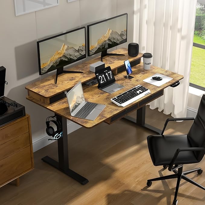 Electric Standing Desk, 63 * 30 Inches Adjustable Height
