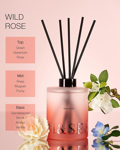 M&SENSE Wild Rose Reed Diffuser Set