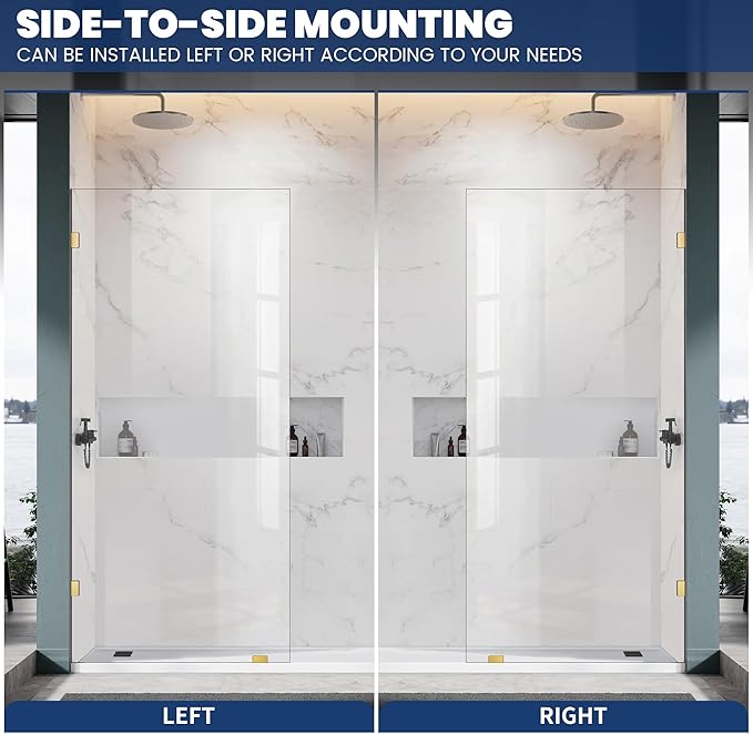 Shower Glass Panel 20.5" W×78.75" H, 3/8" Thick Clear Tempered Glass Panel