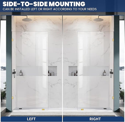 Shower Glass Panel 20.5" W×78.75" H, 3/8" Thick Clear Tempered Glass Panel