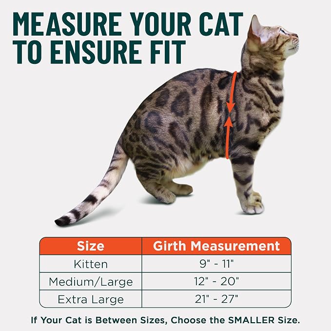 Houdini™ Escape Proof Cat Harness and Leash (Multicolor, M/L) | Adjustable walking vest with 6ft lead, premium padded finish, snug secure fit, lightweight for travel and outdoor adventures