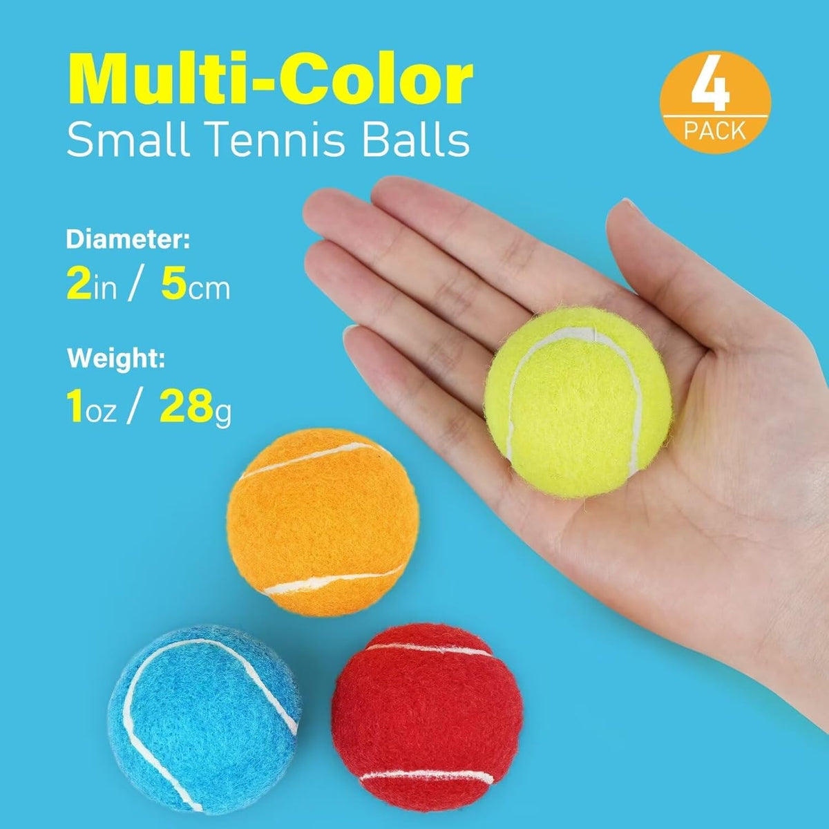 Prime Pets Mini Tennis Balls for Dogs, 2 Inch Squeaky Dog Toys, Interactive Dog Toy Balls for Indoor Outdoor, Squeaky Toys for Small & Medium Dogs